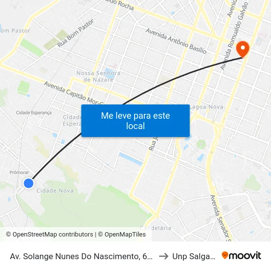 Av. Solange Nunes Do Nascimento, 611 | Mercadinho Real to Unp Salgado Filho map