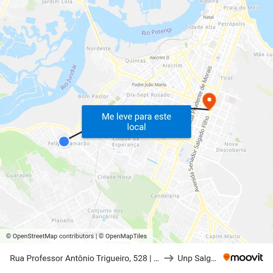 Rua Professor Antônio Trigueiro, 528 | Rede Mais Felipe Camarão to Unp Salgado Filho map