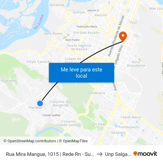 Rua Mira Mangue, 1015 | Rede Rn - Supermercado Bom Jesus to Unp Salgado Filho map