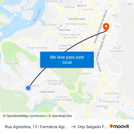 Rua Agrestina, 13 | Farmácia Agrestina to Unp Salgado Filho map