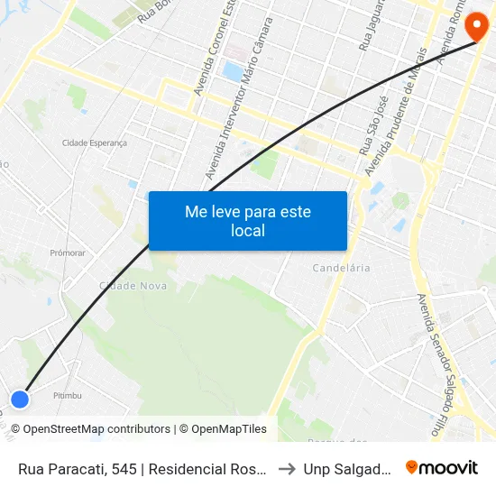 Rua Paracati, 545 | Residencial Rosa Dos Ventos to Unp Salgado Filho map