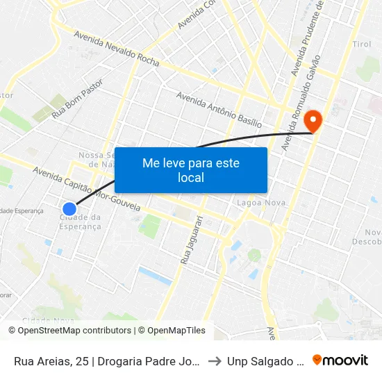 Rua Areias, 25 | Drogaria Padre João Maria to Unp Salgado Filho map