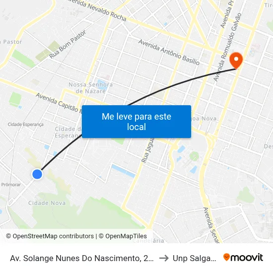 Av. Solange Nunes Do Nascimento, 262 | Igreja Universal to Unp Salgado Filho map