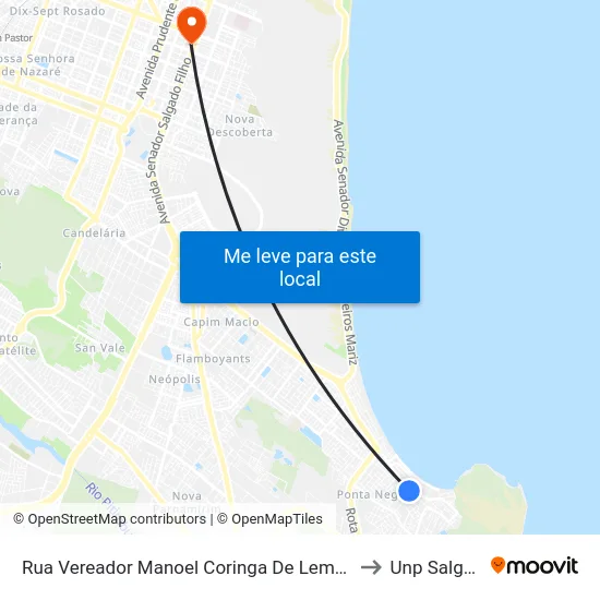 Rua Vereador Manoel Coringa De Lemos, 200 | Praça Do Cruzeiro to Unp Salgado Filho map