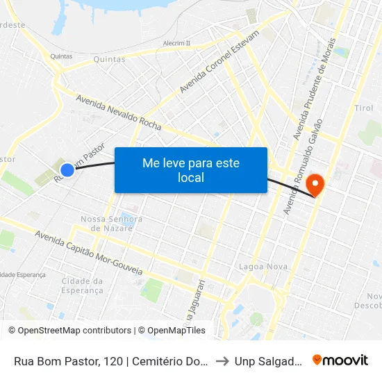 Rua Bom Pastor, 120 | Cemitério Do Bom Pastor I to Unp Salgado Filho map
