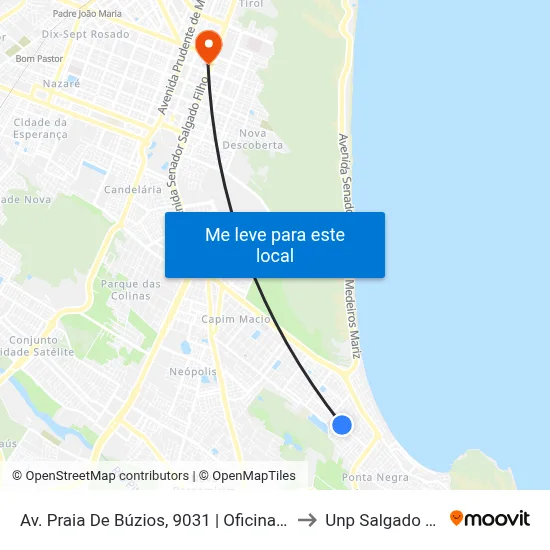Av. Praia De Búzios, 9031 | Oficina Do Luiz to Unp Salgado Filho map