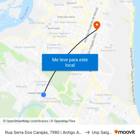 Rua Serra Dos Carajás, 7980 | Antigo Arraiá Do Aquino / Ubs Pitimbu to Unp Salgado Filho map