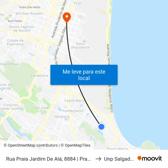 Rua Praia Jardim De Alá, 8884 | Praça Varela Barca to Unp Salgado Filho map