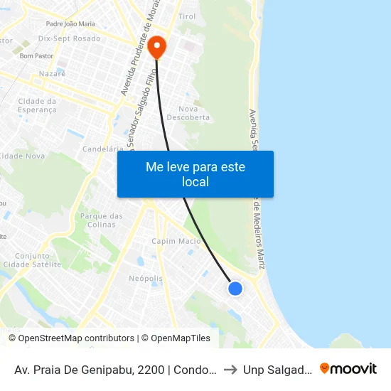 Av. Praia De Genipabu, 2200 | Condomínio Genipabu to Unp Salgado Filho map