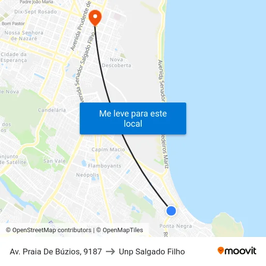 Av. Praia De Búzios, 9187 to Unp Salgado Filho map