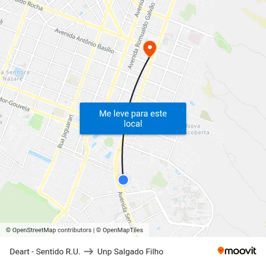 Deart - Sentido R.U. to Unp Salgado Filho map