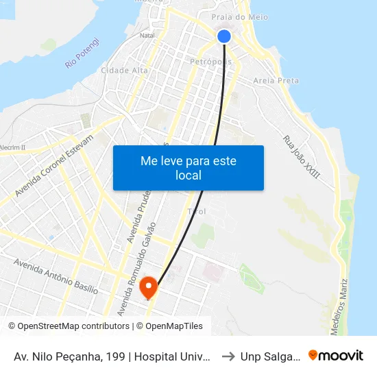Av. Nilo Peçanha, 199 | Hospital Universitário Onofre Lopes to Unp Salgado Filho map