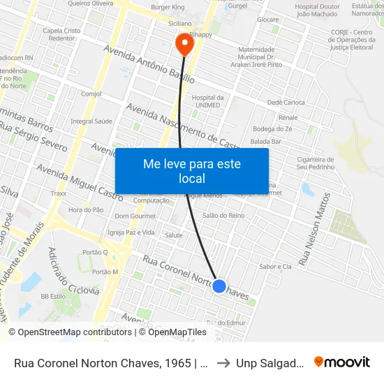 Rua Coronel Norton Chaves, 1965 | Norton Center to Unp Salgado Filho map