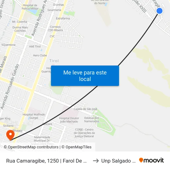 Rua Camaragibe, 1250 | Farol De Mãe Luiza to Unp Salgado Filho map