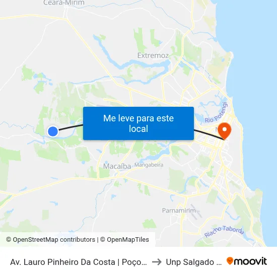 Av. Lauro Pinheiro Da Costa | Poço De Pedra to Unp Salgado Filho map