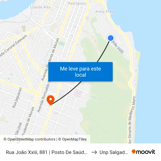 Rua João Xxiii, 881 | Posto De Saúde De Mãe Luiza to Unp Salgado Filho map