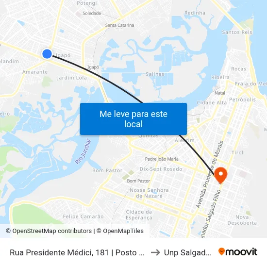 Rua Presidente Médici, 181 | Posto Ale Fronteiras to Unp Salgado Filho map