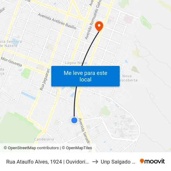 Rua Ataulfo Alves, 1924 | Ouvidoria Caern to Unp Salgado Filho map