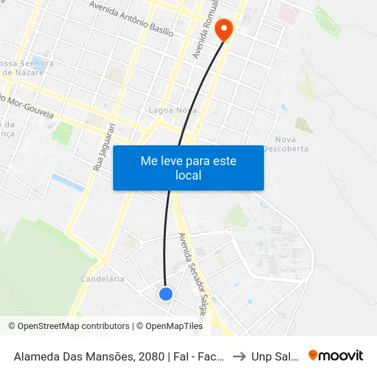 Alameda Das Mansões, 2080 | Fal - Faculdade De Natal/Colégio Hipócrates to Unp Salgado Filho map