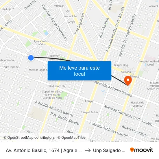 Av. Antônio Basílio, 1674 | Agrale Oficina to Unp Salgado Filho map