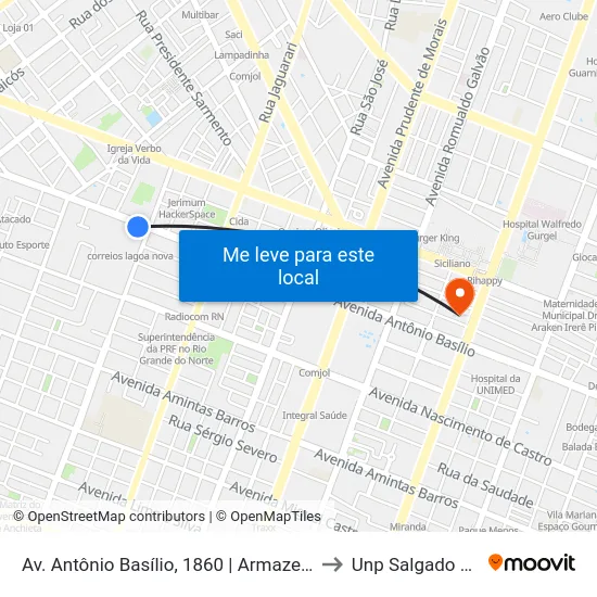 Av. Antônio Basílio, 1860 | Armazem Pará to Unp Salgado Filho map