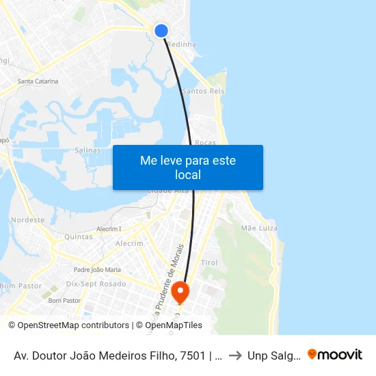 Av. Doutor João Medeiros Filho, 7501 | Posto Praia Da Redinha Alesat to Unp Salgado Filho map