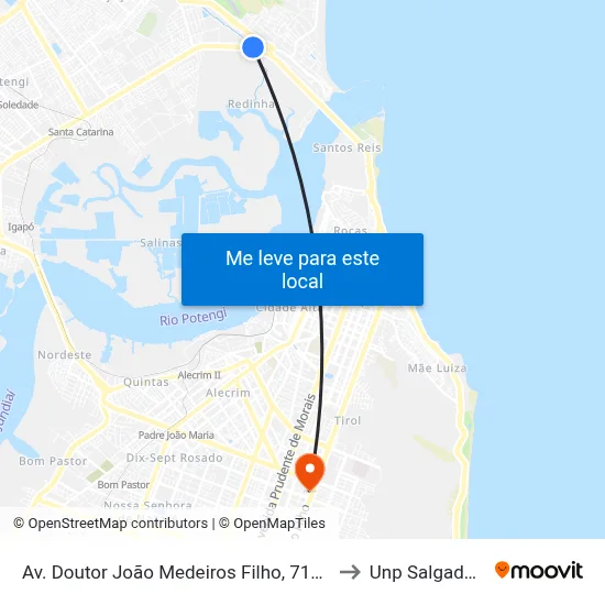 Av. Doutor João Medeiros Filho, 7100 | Rio Doce to Unp Salgado Filho map