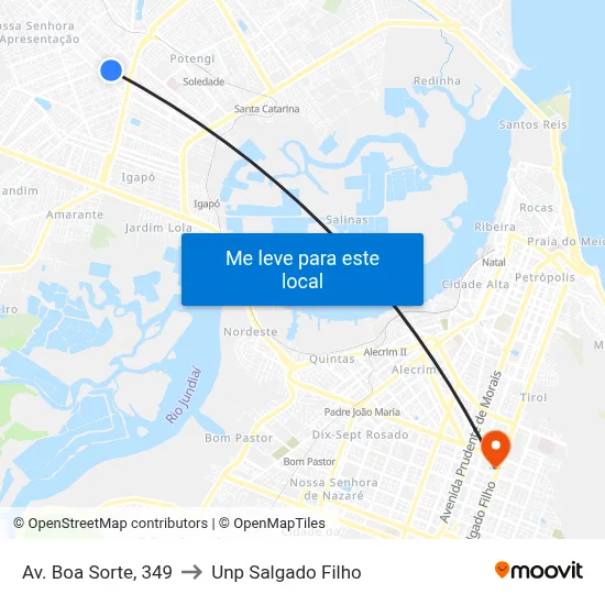Av. Boa Sorte, 349 to Unp Salgado Filho map
