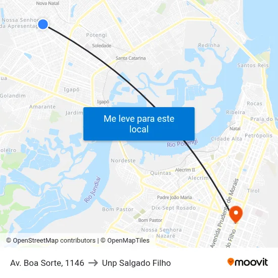 Av. Boa Sorte, 1146 to Unp Salgado Filho map