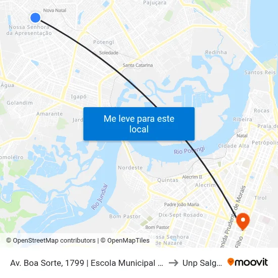 Av. Boa Sorte, 1799 | Escola Municipal Prof. José De Andrade Frazão to Unp Salgado Filho map