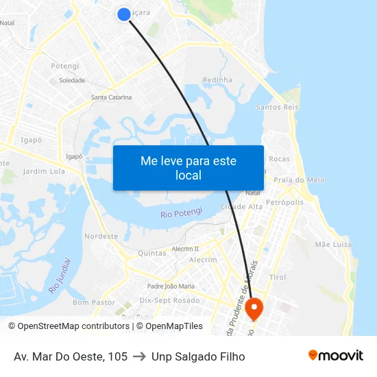 Av. Mar Do Oeste, 105 to Unp Salgado Filho map