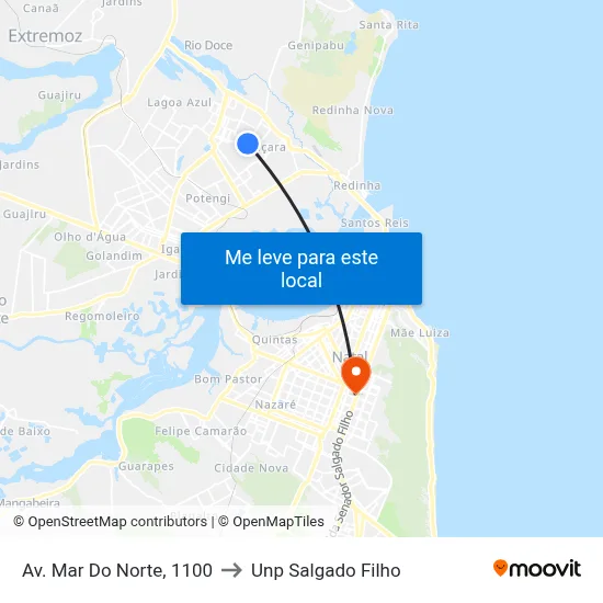 Av. Mar Do Norte, 1100 to Unp Salgado Filho map