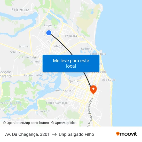 Av. Da Chegança, 3201 to Unp Salgado Filho map