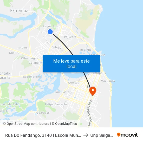 Rua Do Fandango, 3140 | Escola Municipal João Paulo II to Unp Salgado Filho map