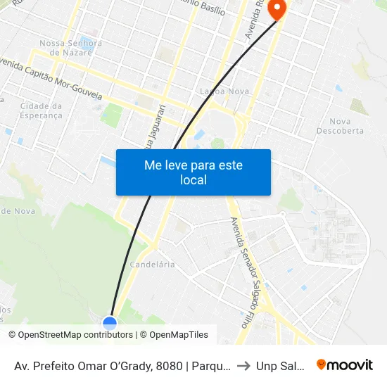 Av. Prefeito Omar O’Grady, 8080 | Parque Da Cidade Dom Nivaldo Monte to Unp Salgado Filho map