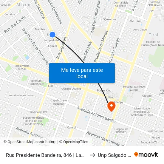 Rua Presidente Bandeira, 846 | Lampadinha to Unp Salgado Filho map