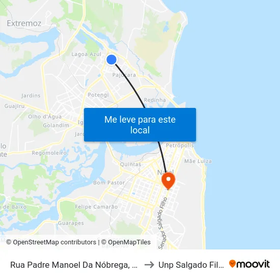 Rua Padre Manoel Da Nóbrega, 210 to Unp Salgado Filho map