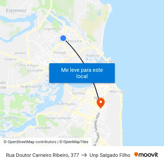 Rua Doutor Carneiro Ribeiro, 377 to Unp Salgado Filho map