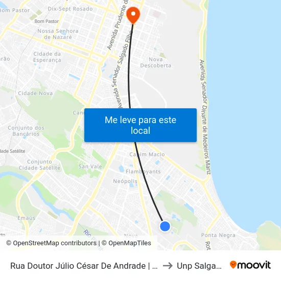 Rua Doutor Júlio César De Andrade | Terminal Serrambi to Unp Salgado Filho map