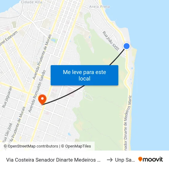 Via Costeira Senador Dinarte Medeiros Mariz, 130 | Senac - Hotel Escola Barreira Roxa to Unp Salgado Filho map