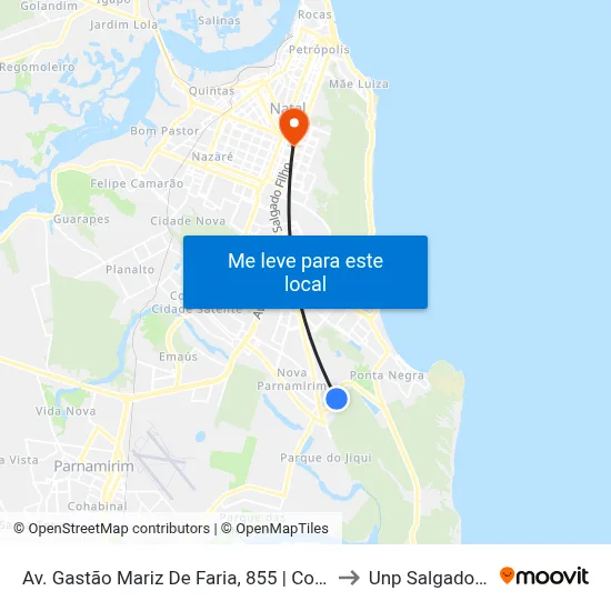 Av. Gastão Mariz De Faria, 855 | Cond. Itatiaia to Unp Salgado Filho map