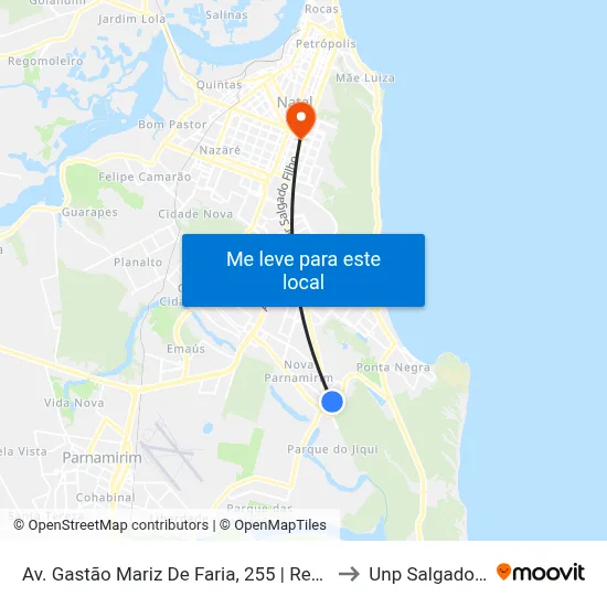 Av. Gastão Mariz De Faria, 255 | Redecon Recal to Unp Salgado Filho map