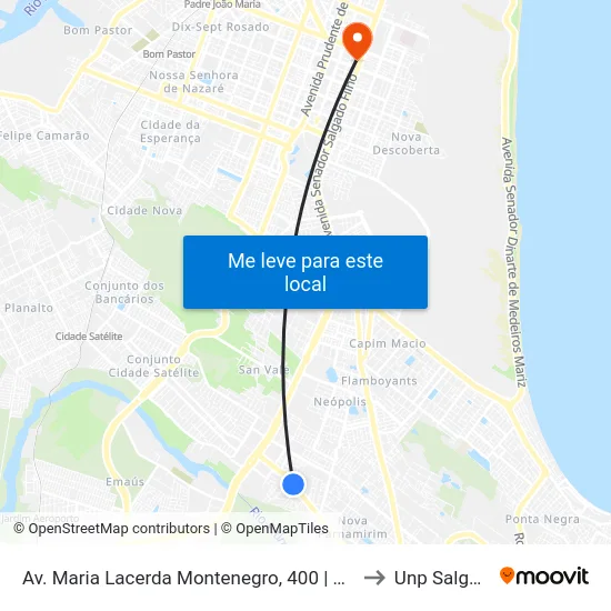 Av. Maria Lacerda Montenegro, 400 | Caixa Econômica Federal to Unp Salgado Filho map
