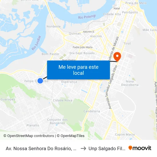 Av. Nossa Senhora Do Rosário, 556 to Unp Salgado Filho map
