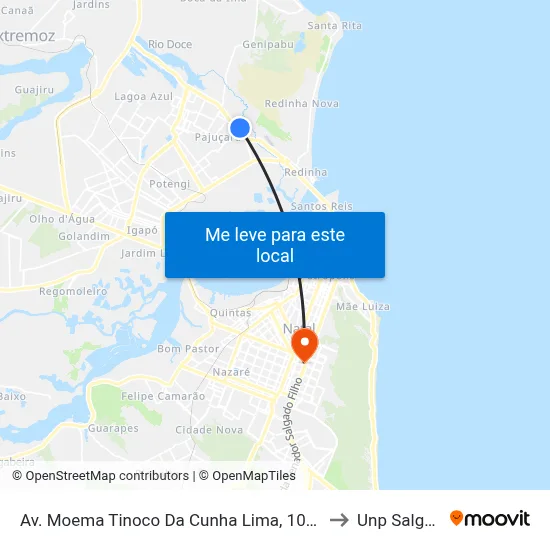 Av. Moema Tinoco Da Cunha Lima, 1055 | Cemitério Do Pajuçara to Unp Salgado Filho map