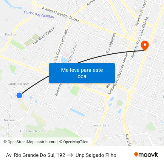 Av. Rio Grande Do Sul, 192 to Unp Salgado Filho map
