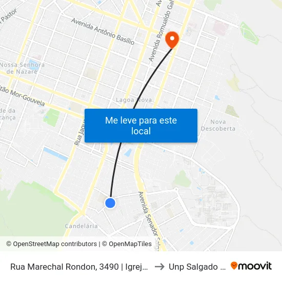 Rua Marechal Rondon, 3490 | Igreja Católica to Unp Salgado Filho map