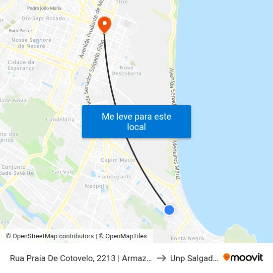 Rua Praia De Cotovelo, 2213 | Armazém Do Orgânico to Unp Salgado Filho map