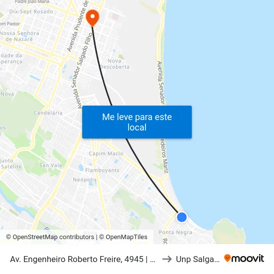 Av. Engenheiro Roberto Freire, 4945 | Banca Canto Do Careca to Unp Salgado Filho map
