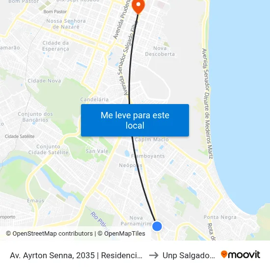 Av. Ayrton Senna, 2035 | Residencial Bertioga to Unp Salgado Filho map